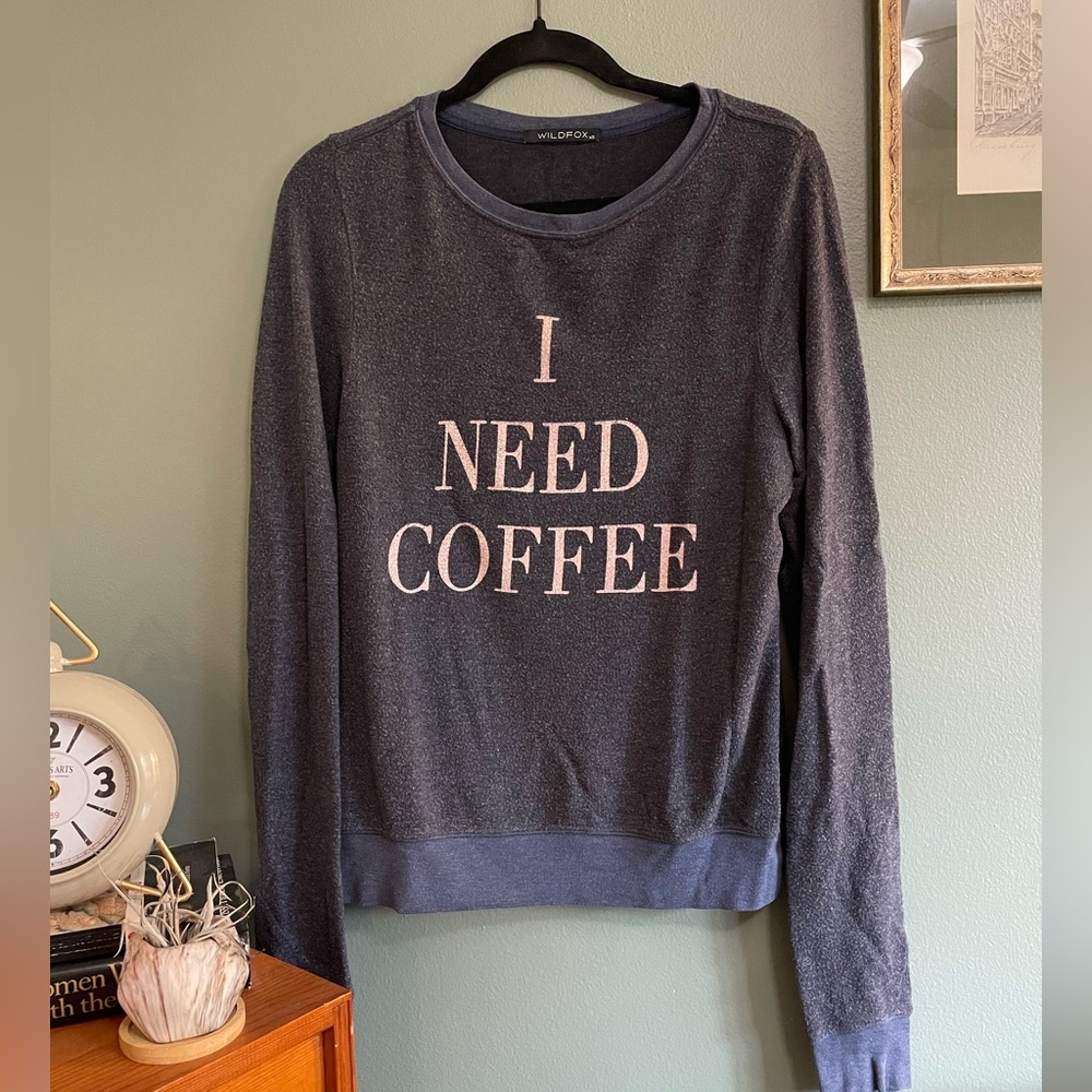 Wildfox “I Need Coffee” Baggy Beach Jumper